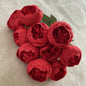 10-Heads Premium Silk Peony Bridal Bouquet with Big Buds