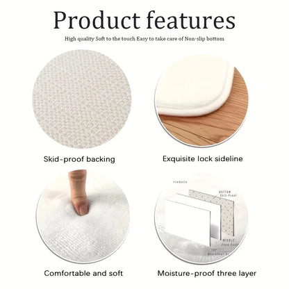 VIKAMA Computer Chair Floor Mat, Soft And Anti-Slip, Bedroom Dressing Table Carpet, Study Desk And Chair Mat, Home Decoration