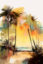 Watercolor Blue Coastal Sea Creatures Canvas Wall Art Posters