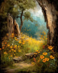 Retro Nostalgia Wildflower Farmhouse Canvas Art Poster