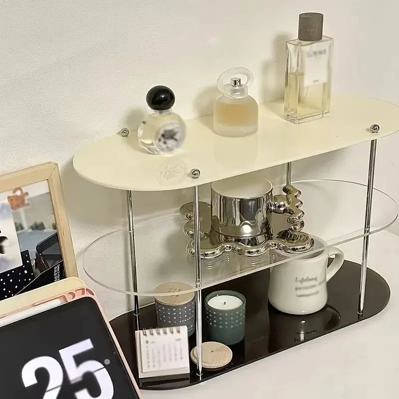 Ins Style Acrylic Storage Rack Desktop Organizer Perfume Jewelry and Cups Display Stand 3 Layers Removable Decorative Shelf