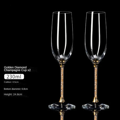Handmade High Beauty Crystal Stemware Pair Cups for Couples