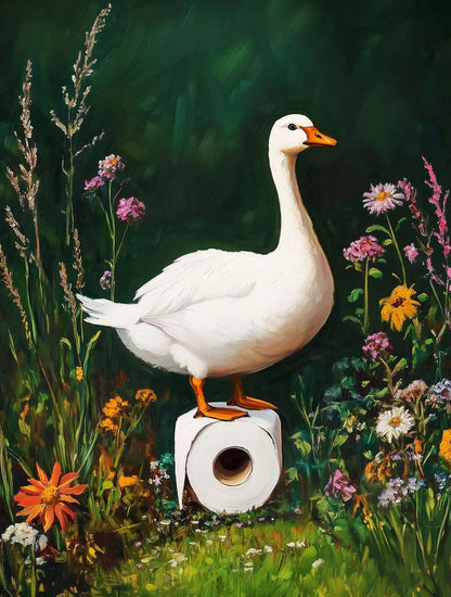 Retro Gothic Botanical Bathroom Wall Art 🖤🌿🦆