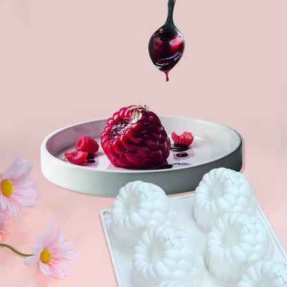 6-Cavity Raspberry Silicone Dessert Mold