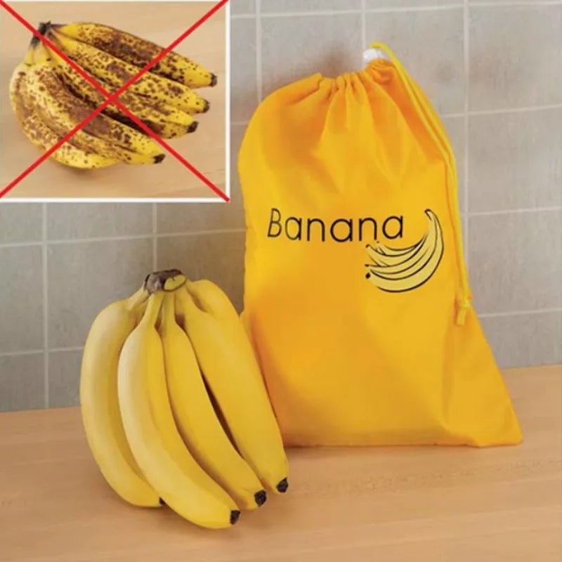 ‌"Insulated Fresh-Keeper Bag - Reusable Storage Organizer for Bananas, Lettuce &amp; Vegetables (Drawstring Closure)"