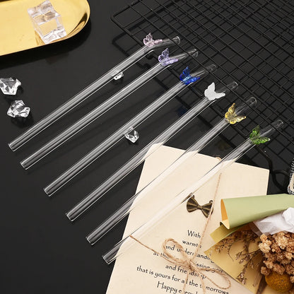 3-Piece Butterfly Glass Straw Set 🦋🥤