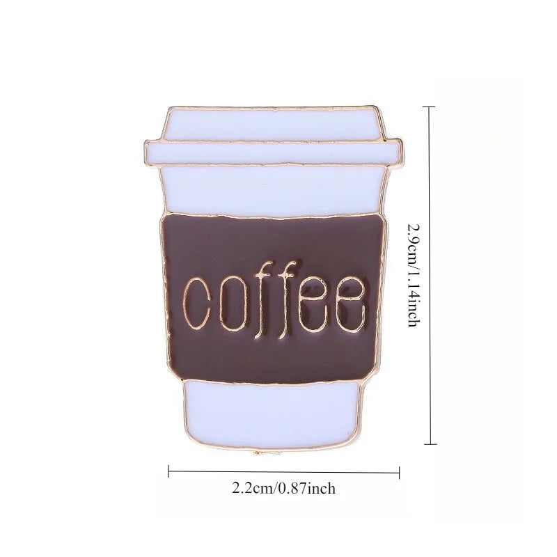 Coffee Series Badge Accessories Cup-shaped Pin Creative Cartoon Badge Personalized Clothing Backpack Decorative Accessories