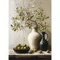 Retro Still Life Lemon & Olive Tree Frameless Canvas Poster