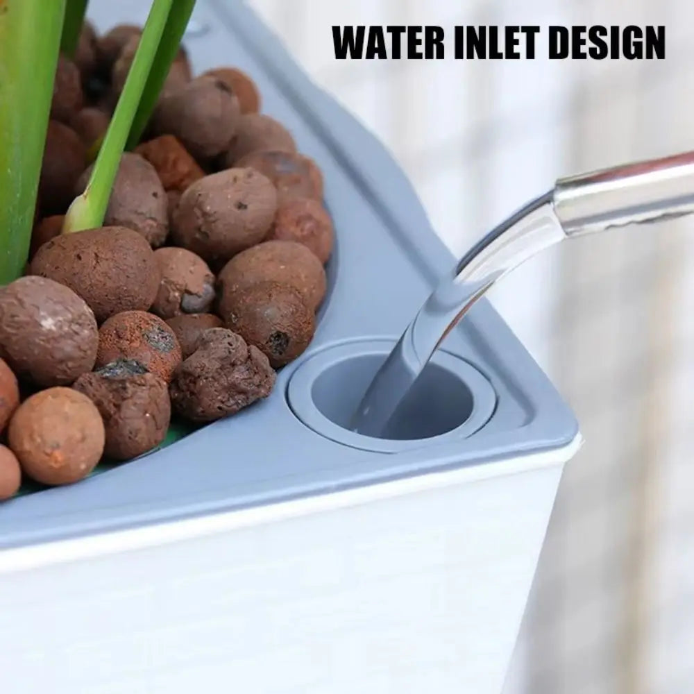 Plastic Bonsai Flowerpot Brick Pattern Self-absorbing Water Balcony Plant Pot Square Shape Plant Growth Cultivation Pot