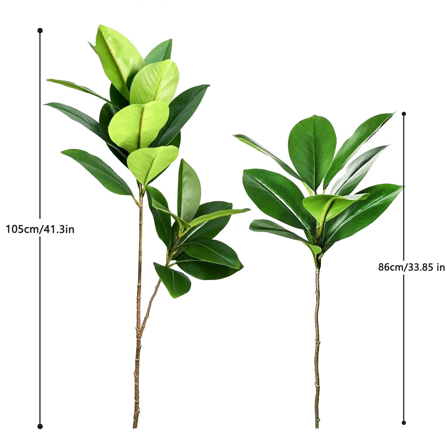 76-105-135cm/53.1in Artificial Ficus Tree Branch – Realistic Green Tropical Plant Decor
