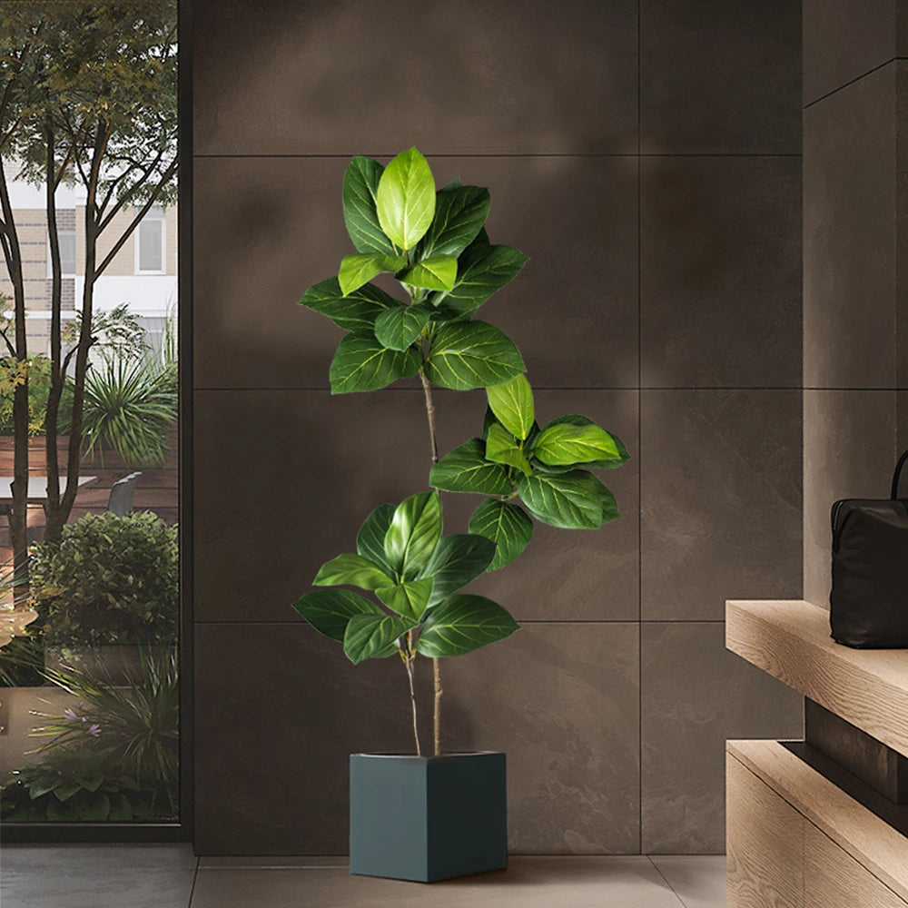 70-130cm Artificial Ficus Tree Plastic Rubber Tree Branch Tropical  Monstera Fake Magnolia Leaves For Home Office Wedding Decor