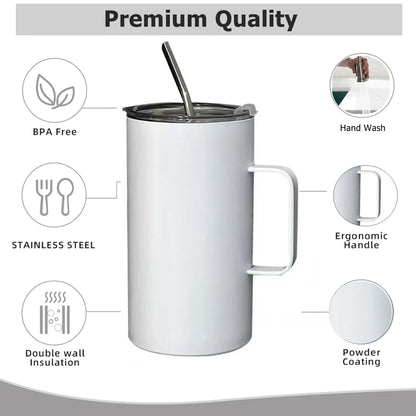 600ml Insulated Coffee Mug with Handle