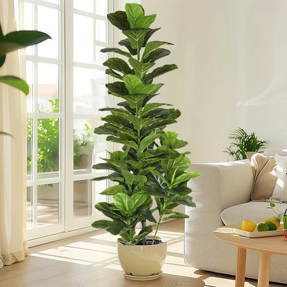 150cm Large Artificial Fiddle Leaf Fig Tree – Realistic Ficus Plant Decor