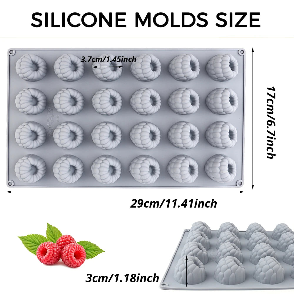 1 3D Raspberry Silicone Mold – Mousse, Chocolate & Cake Decorating Tool