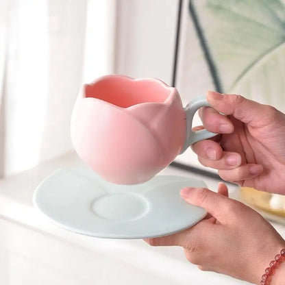 Luxurious Retro Ceramic Espresso Cup Set with Textured Flower Pattern
