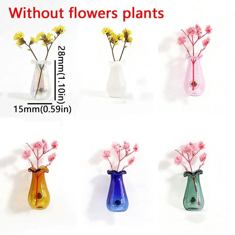 6Pcs Mini Magnetic Glass Vases – Creative Hydroponic Plant Decor