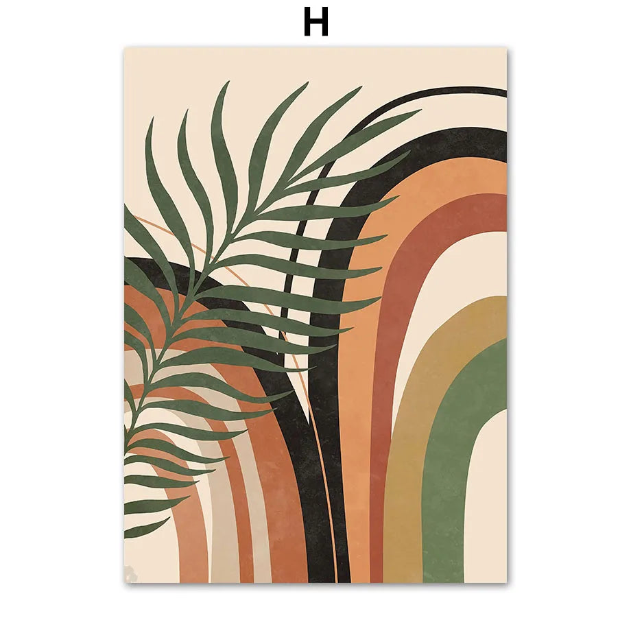 Modern Nordic Style Spring Green Plant Leaf Canvas Poster