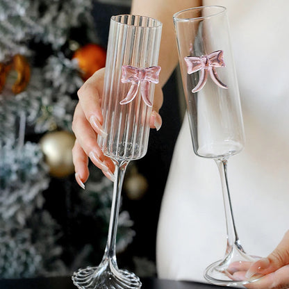 Pink Bowknot Glass Cup 🎀🥂