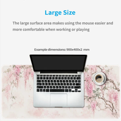 Mouse Pad Pink Flowers Gaming XL Home Computer New Mousepad XXL Desk Mats Office Natural Rubber Non-Slip Gaming laptop Table Mat