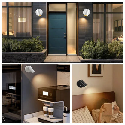Rechargeable LED Wall Lamp Touch Night Lights Wireless Magnetic Spotlight 360° Rotation For Bedroom Bedside Reading Lighting