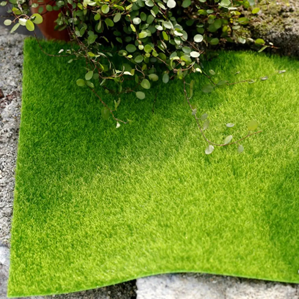 1Pc 15*15/30*30cm Artificial Grassland Simulation Moss Lawn Turf Fake Green Grass Mat Carpet DIY Micro Landscape Garden Decor