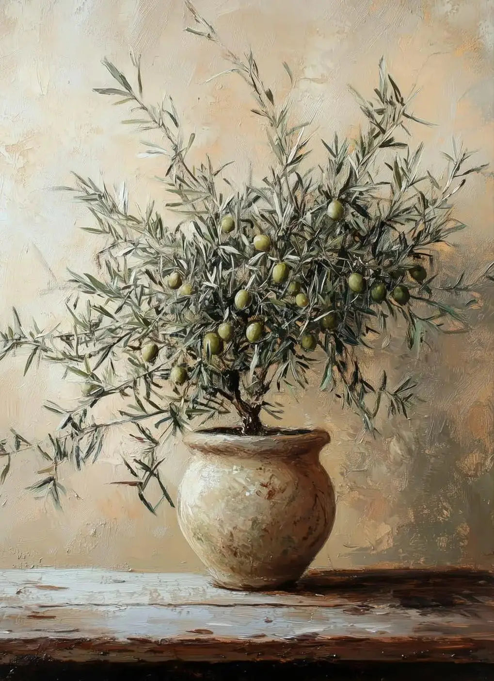 Natural Aesthetics Olive Tree Landscape Wall Art Print