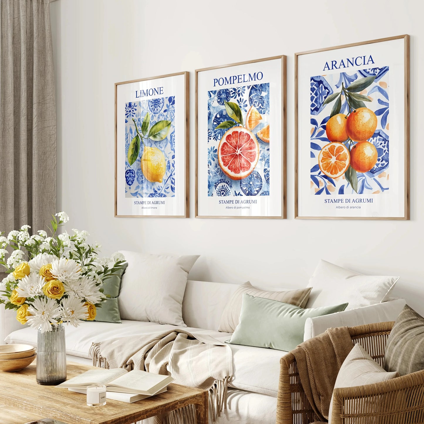 Retro Lemon Garden Canvas Wall Art 🍋🌿