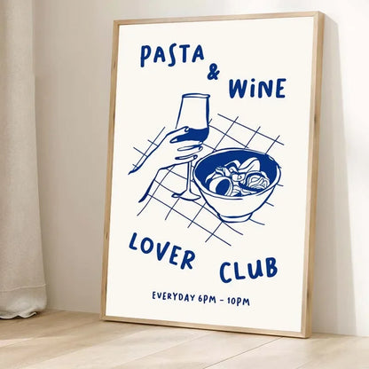 Retro Food Poster Canvas Printing Chef Cafe Morning Breakfast Pasta Coffee Club Kitchen Wall Art Pictures Home Decor Art Poster