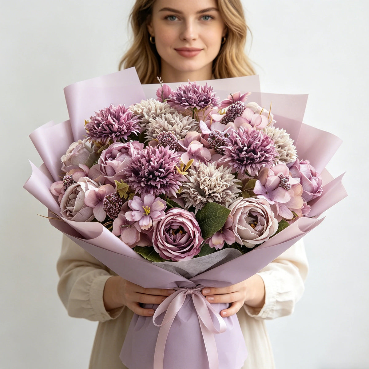 1/4pcs Premium Silk Peony &amp; Rose Bouquet for Wedding Vases