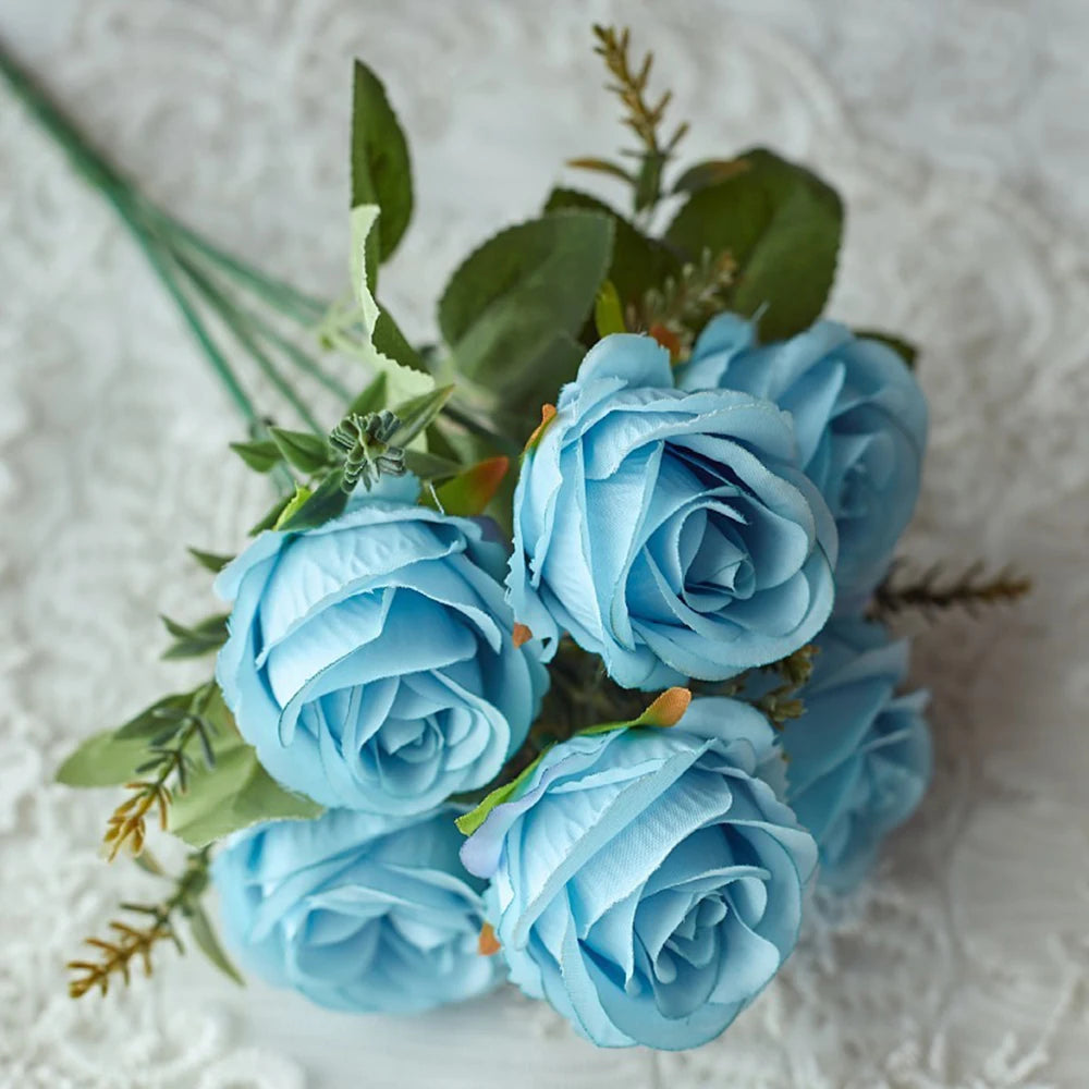 30cm Premium Pink Silk Rose & Peony Cemetery Bouquet