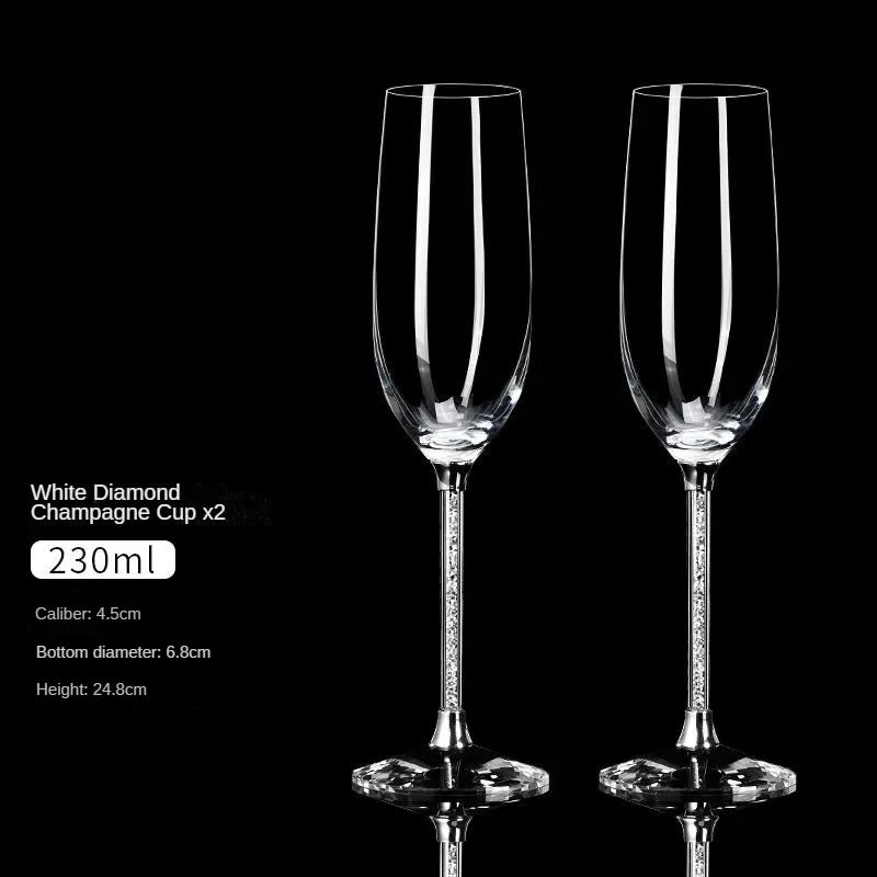 Handmade High Beauty Crystal Stemware Pair Cups for Couples