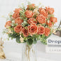 30cm Premium Silk Rose & Peony Bouquet (5 Big Heads & 4 Buds)