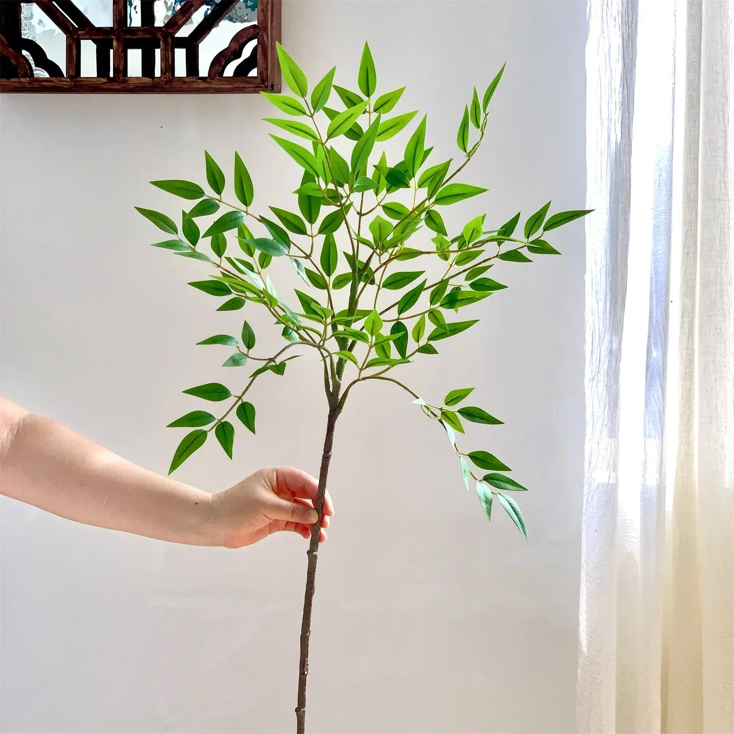 75-110cm Tall Artificial Nandina Palm Branches – Realistic Green Plant Decor