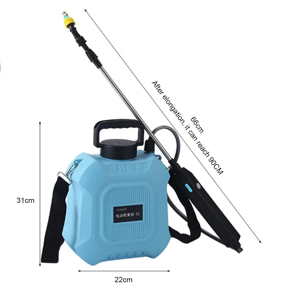 5/8L Battery Powered Sprayer with USB Rechargeable Handle and Retractable Wand Water Sprayer for Garden Lawn and Other Cleaning