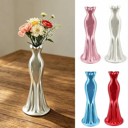 3D Gown-Shaped Vase – Elegant Modern Flower Decor