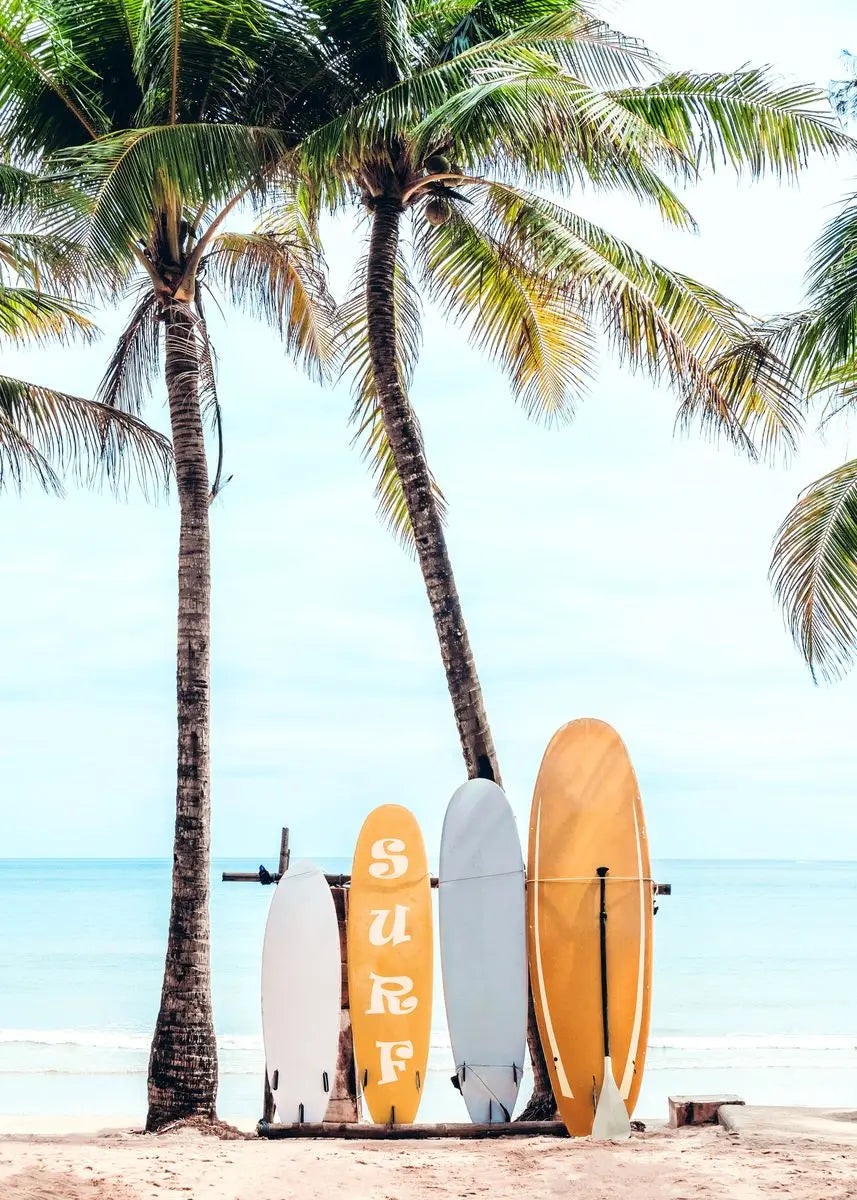 Summer Beach Palm Tree Canvas Wall Art 🌴☀️🌊