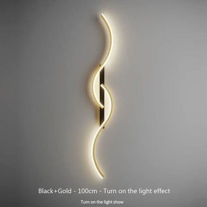 Modern LED Wall Sconce – Black & Gold Decorative Wall Light for Home