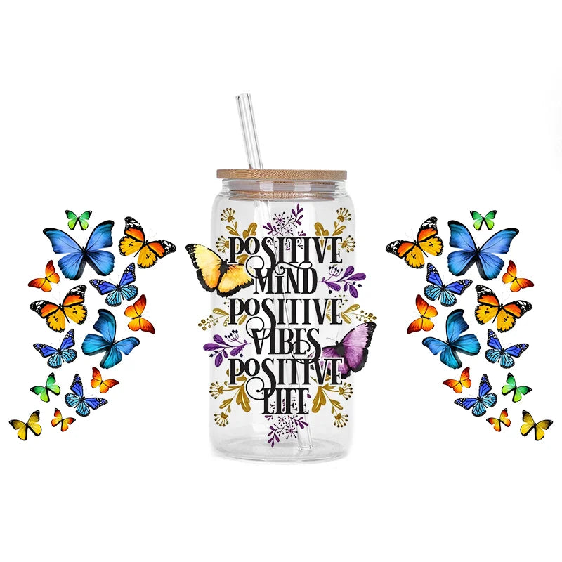 Colorful Butterfly Cup Wrap Sticker 🦋✨