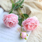 YO CHO 60cm Premium Silk White Pink Peonies Artificial Bouquet