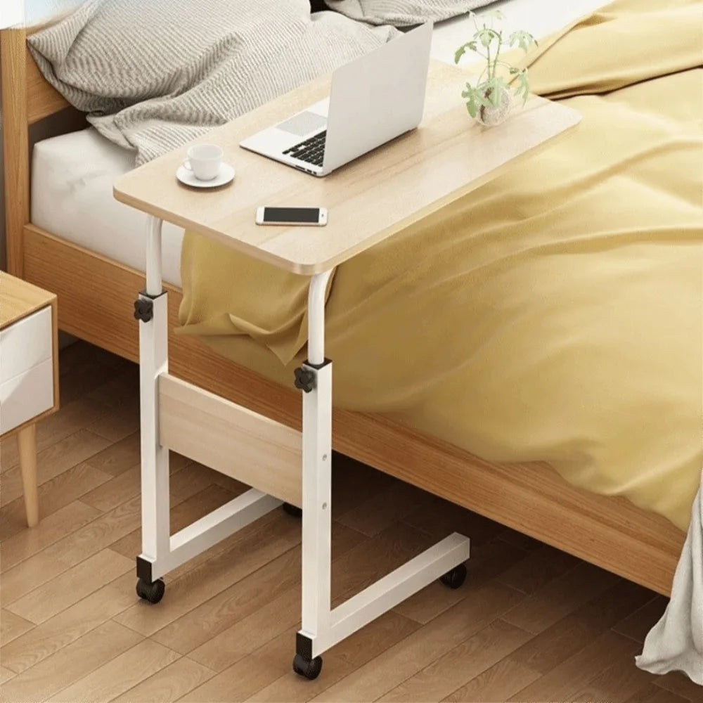 Durable Portable Over Bed Table Adjustable Height with Wheels Desktop Computer Table Bedside Table Home Use