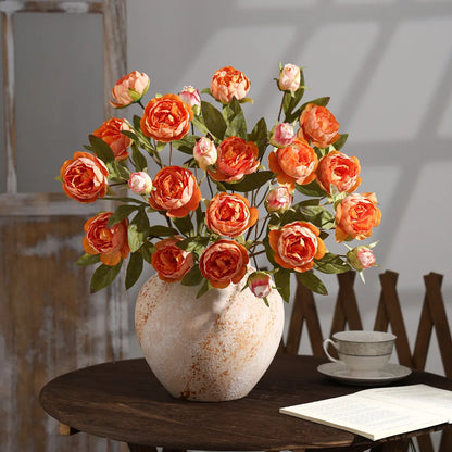 63CM Premium Long-Stem Silk Peony Artificial Flower Bouquet