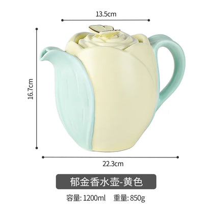 European-Style Tulip Ceramic Milk Tea & Cappuccino Cup Kit
