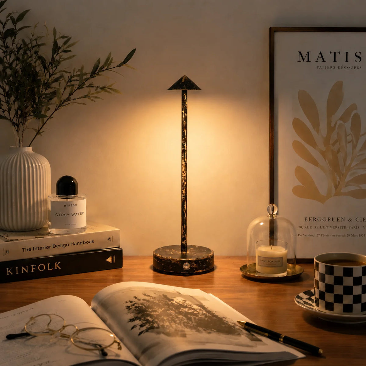 Touch Control Desk Lamp Minimalist Bedside Lamp Dimmable Night Light for Bedroom Living Room Office Decor