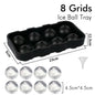 Ice Cube Tray Silicone Ice Ball Freezer Mold Square Ice Cube Maker with Lid 4/6/8 Grids for Whiskey Cocktail Coffee Accessories