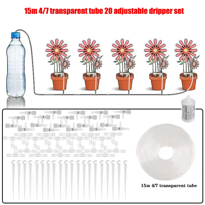 Drip Watering Kit with Regulating valve Potted Plant Irrigation Device Garden 4/7mmHose Watering Saving Micro Dripper Greenhouse