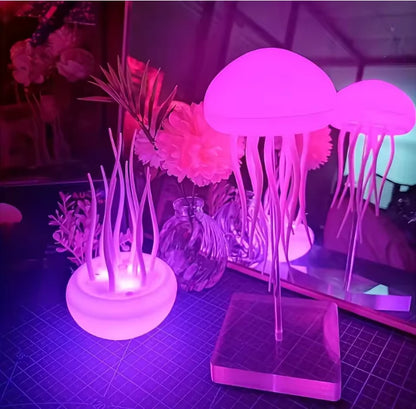 Cartoon jellyfish nightlight cute dancing jellyfish bedside lamp voice-activated charging LED RGB gradient nightlight