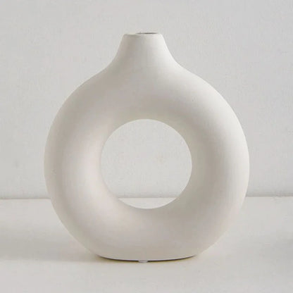 Simple Donut Shape Vase – Modern Flower Arrangement Home Decor