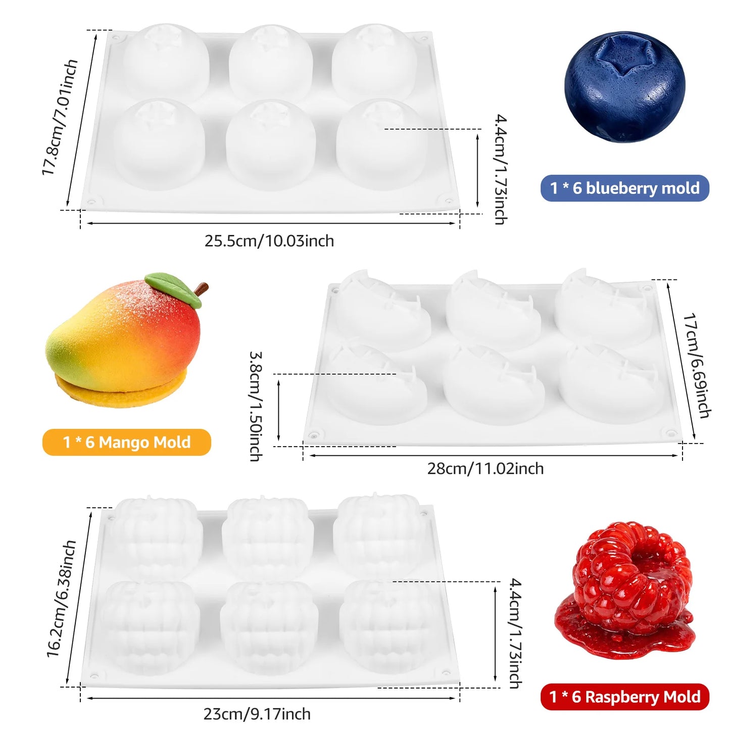 3D Fruit Silicone Dessert Mold