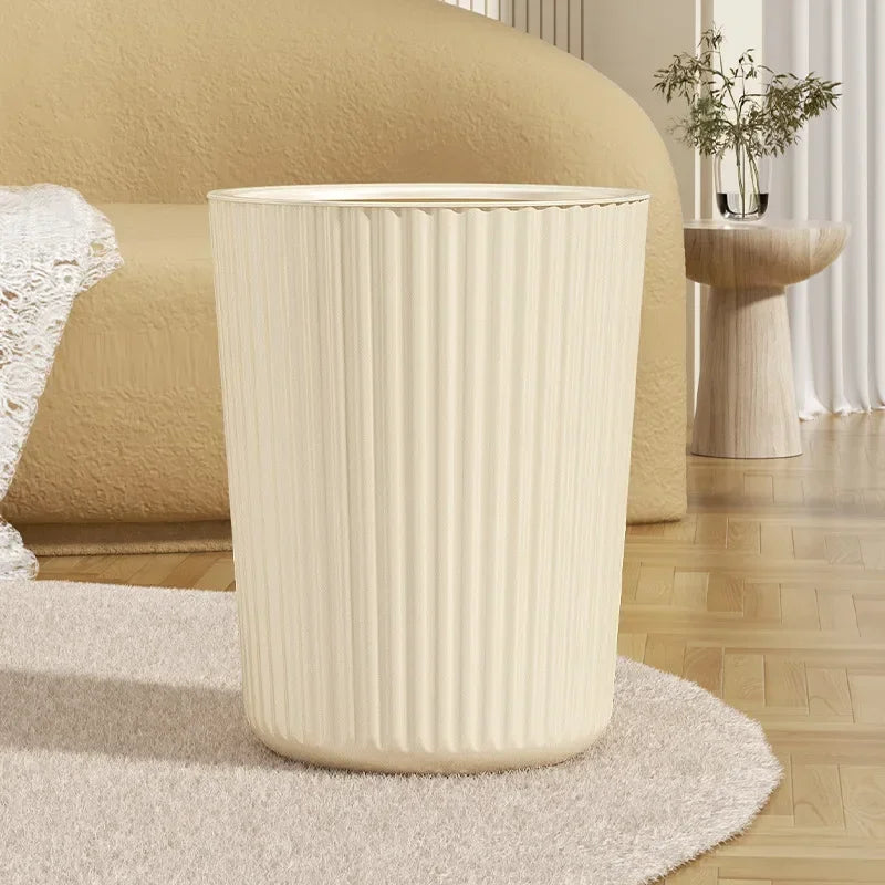 Ins Wind Solid Color Large Capacity Trash Can Bedroom Bathroom Kitchen Storage Art Trash Can