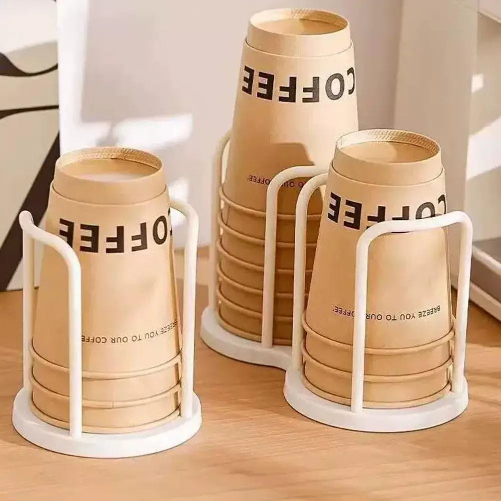 Disposable Cup Holder Multi-function Coffee Cup Organizer Desktop Teacup Storage Rack Table Decor Stand for Home Countertop Use